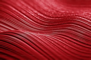 Abstract waves on dark red surface background. Concept of art, creativity and imagination. 3d rendering copy space