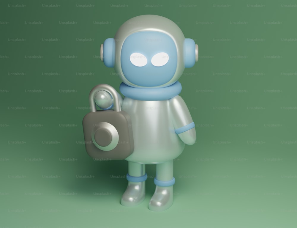 a robot holding a camera and a cell phone