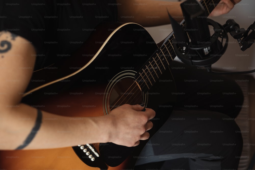 Jogador De Guitarra Do ângulo Elevado Imagem de Stock - Imagem de