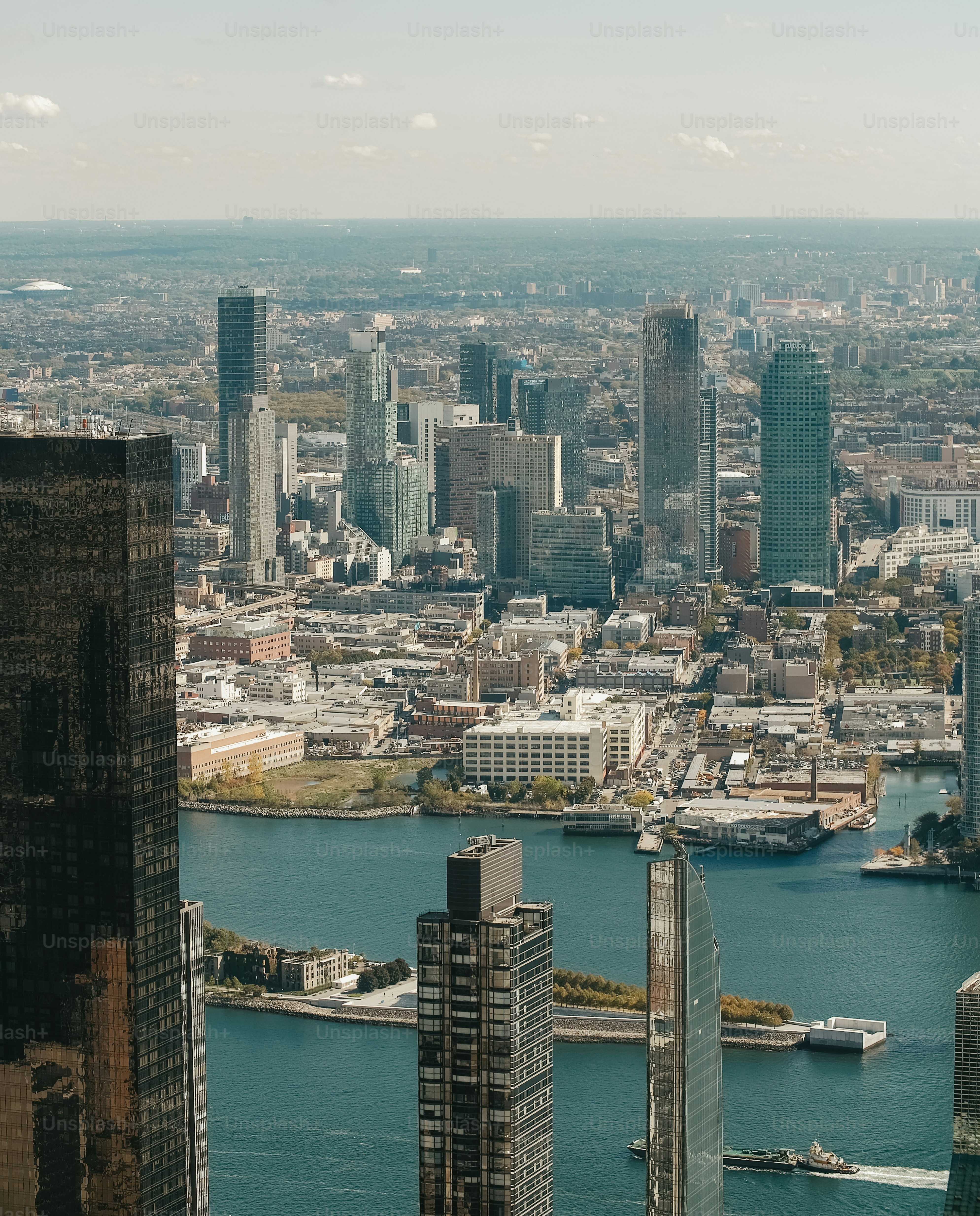 a view of a city from a tall building
