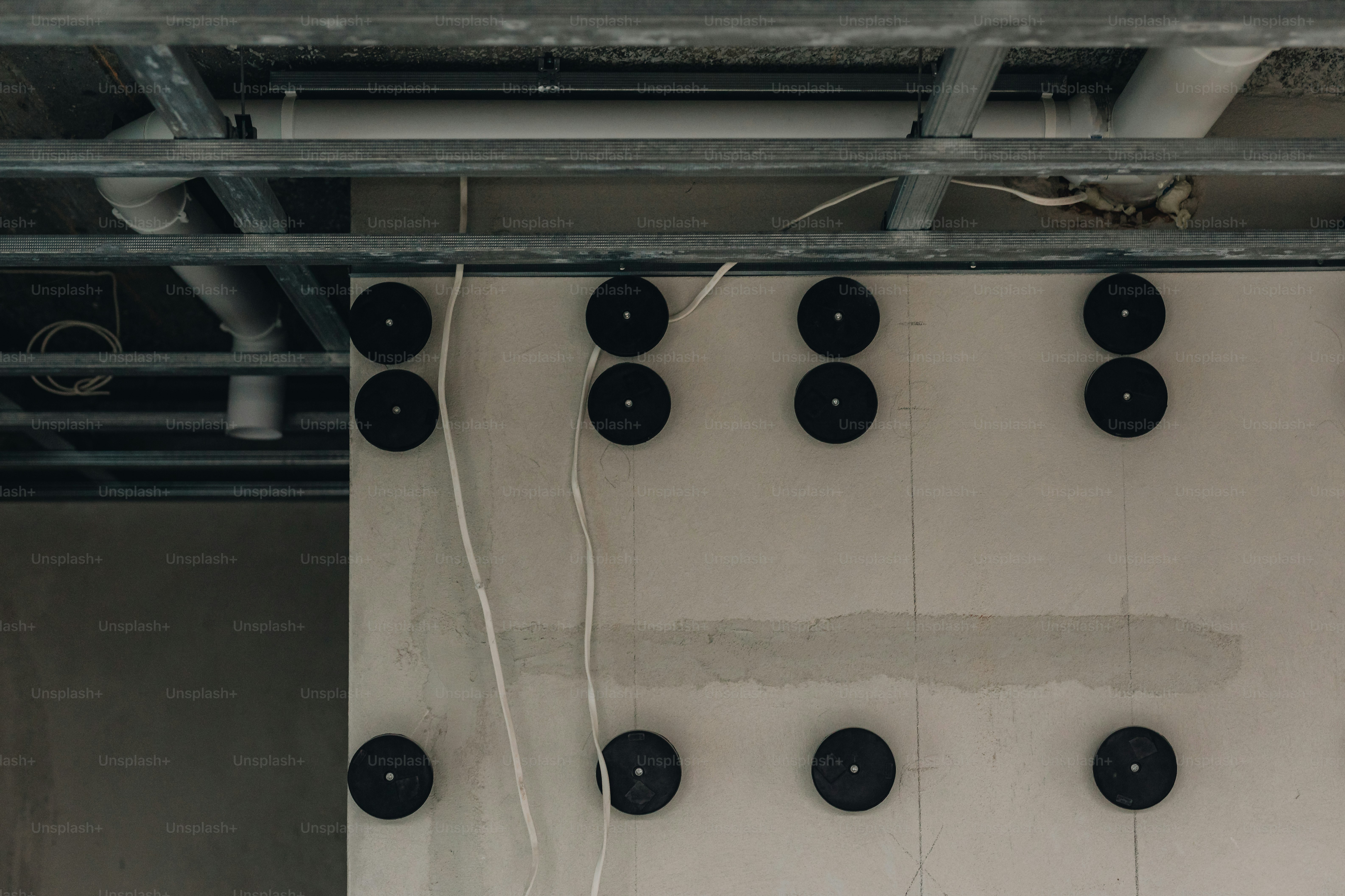 A Group Of Black Speakers Hanging From A Ceiling Photo Diy Image On   Premium Photo 1681589434253 7129cc7640f7