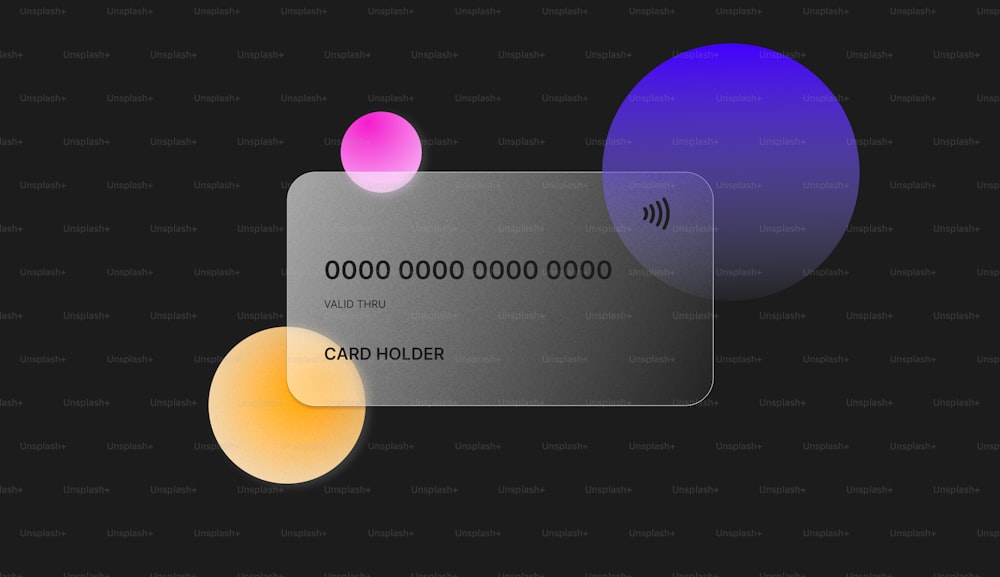 eine Kreditkarte mit drei Kreisen drum herum