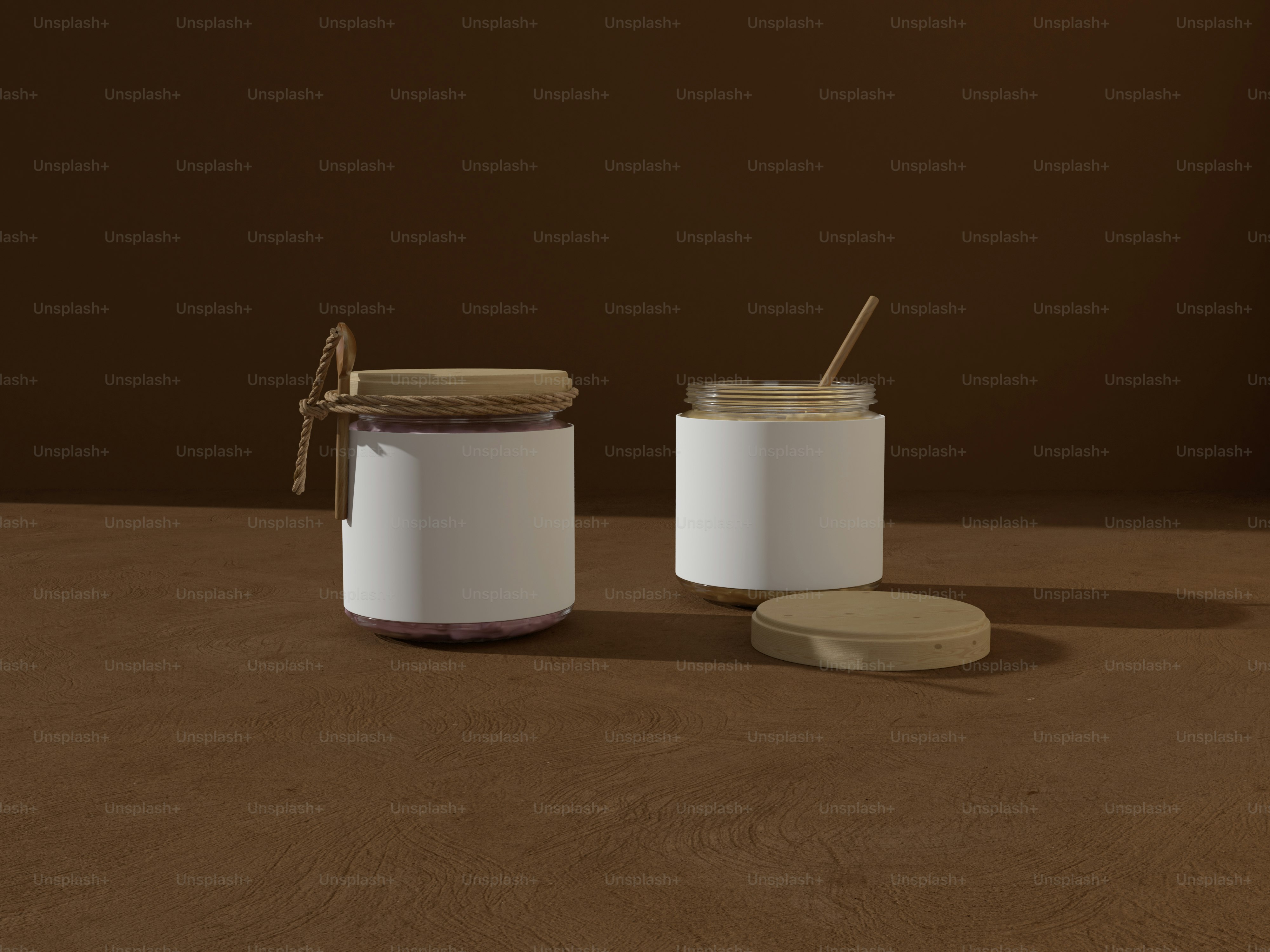 a couple of jars sitting on top of a table