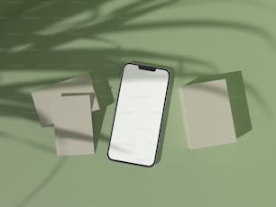 un téléphone portable posé sur une table