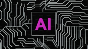 a computer circuit with the word ai on it