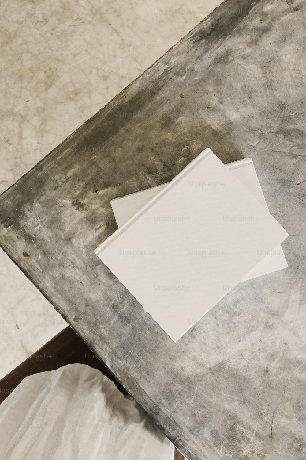 a white piece of paper sitting on top of a table