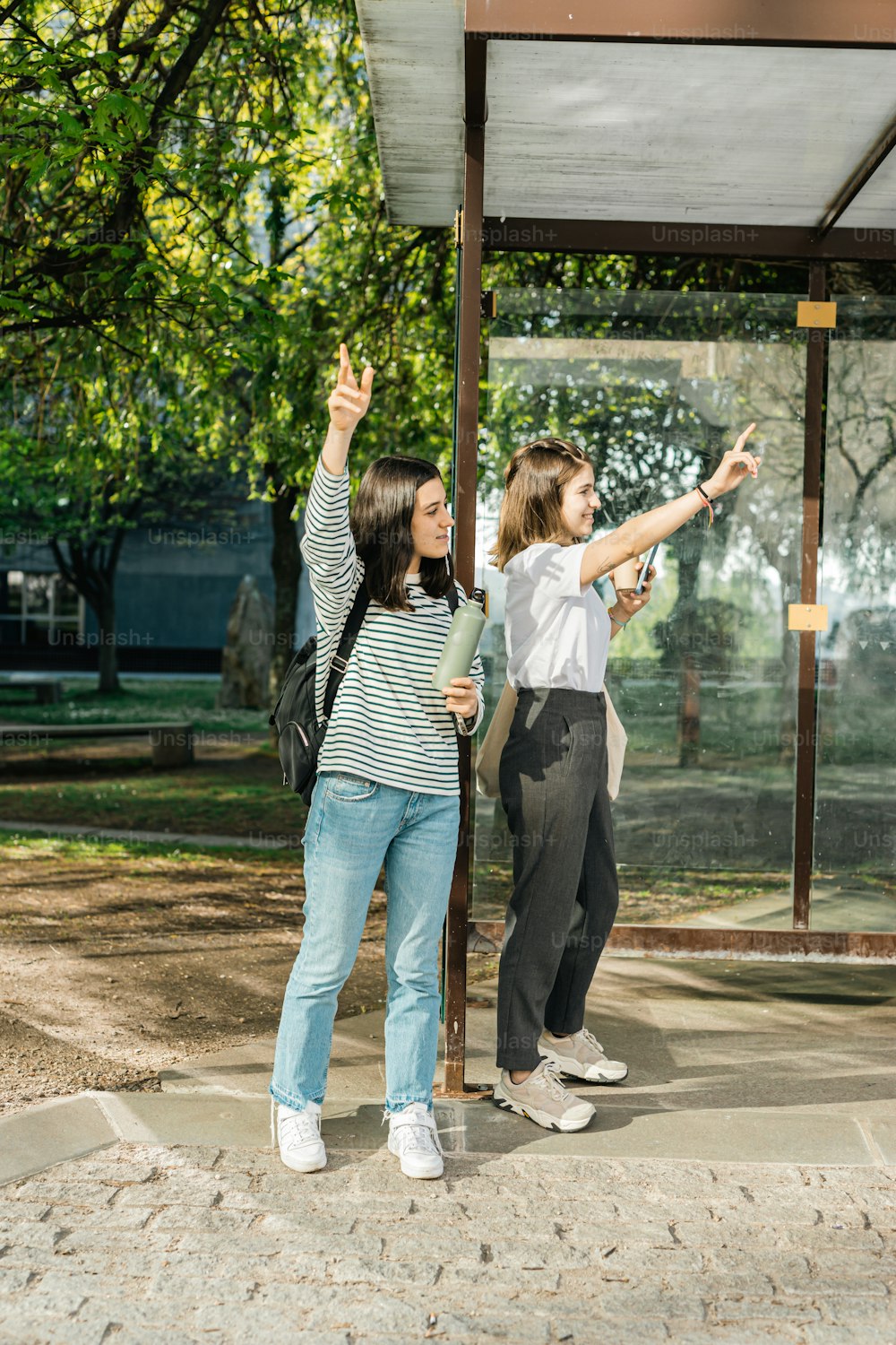 two young women standing next to each other