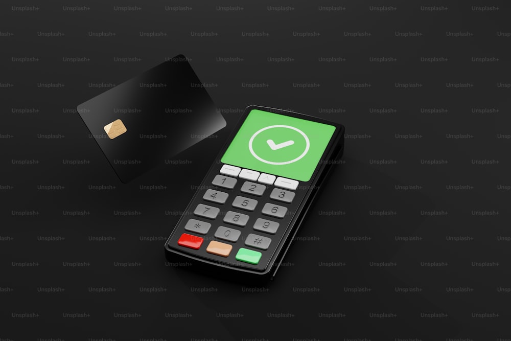 a remote control sitting next to a credit card