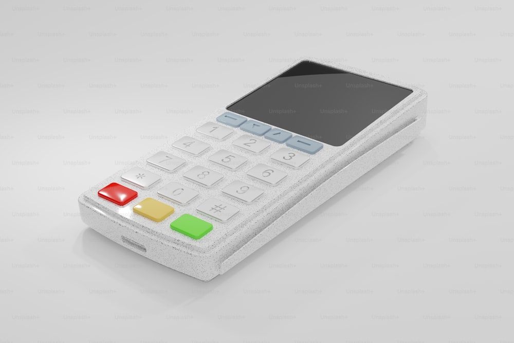 ein weißes Handy mit schwarzem Bildschirm