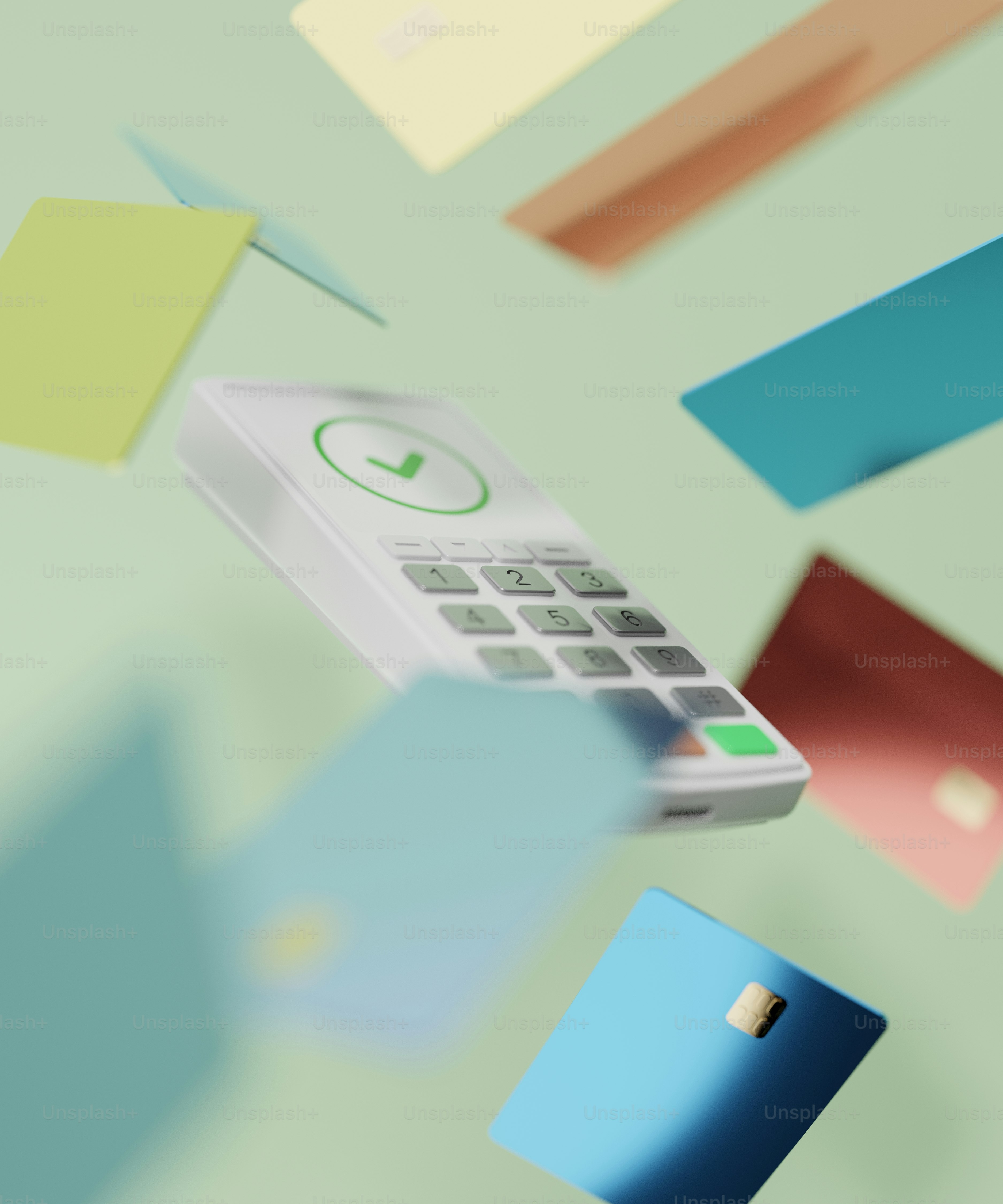 um telefone celular está voando pelo ar