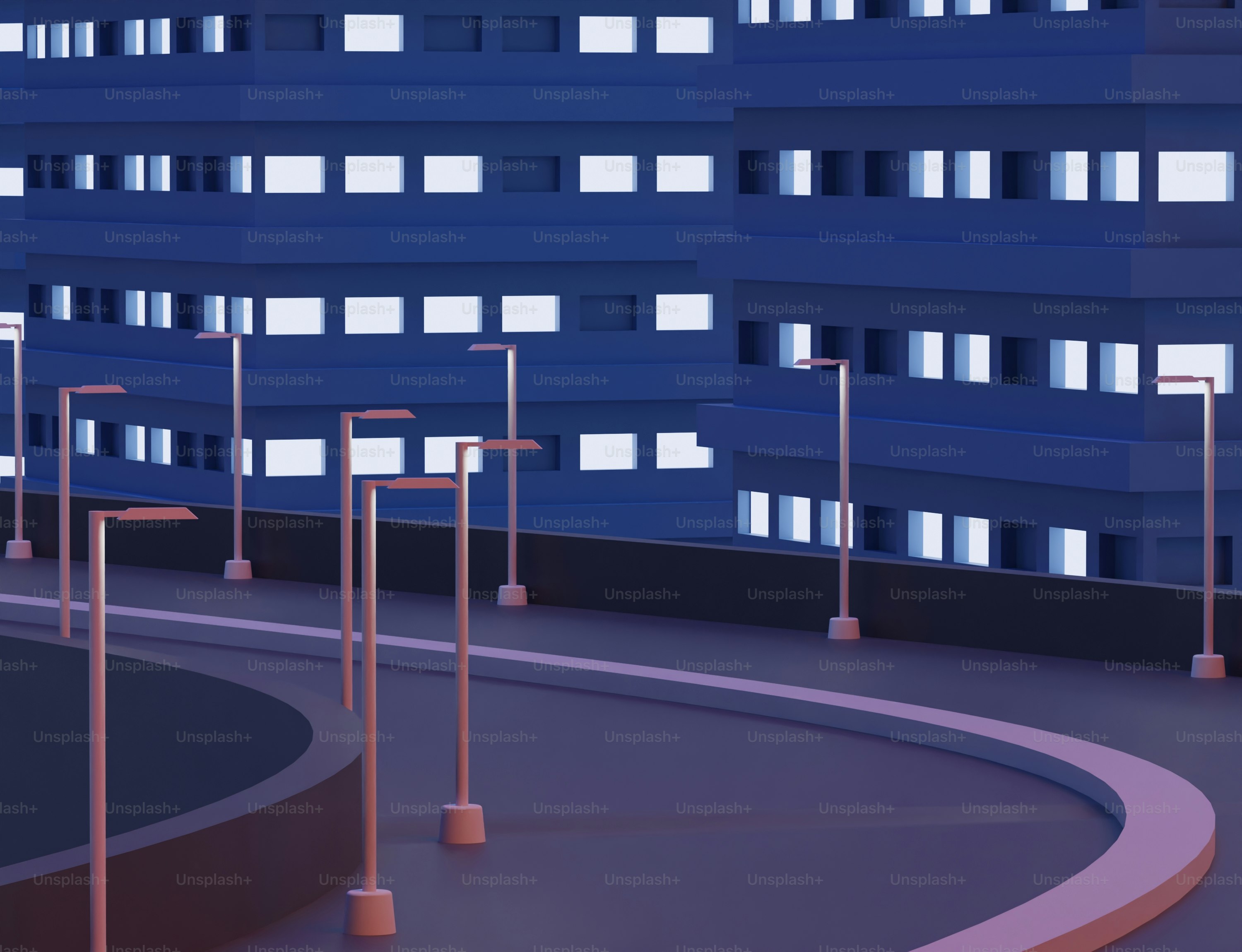 eine Gruppe von Masten, die sich neben einem Gebäude befinden