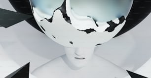 Una foto en blanco y negro de la cabeza de una mujer