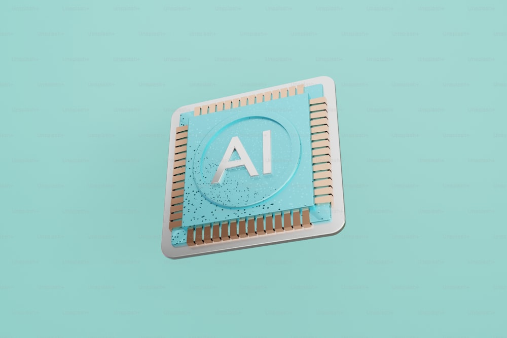 Ein Prozessorchip, auf dem der Buchstabe AI aufgedruckt ist