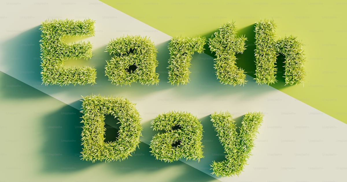 The word end of the day made out of grass photo Sustainability Image