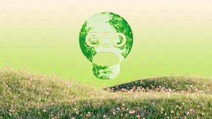 Una imagen de una tierra verde con la palabra eco impresa en ella