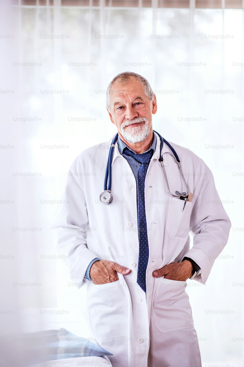 Portrait of a senior doctor in his office.