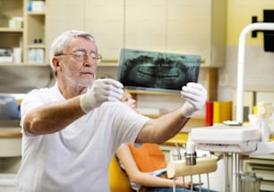 A professional dentist portrait in the dental ambulance