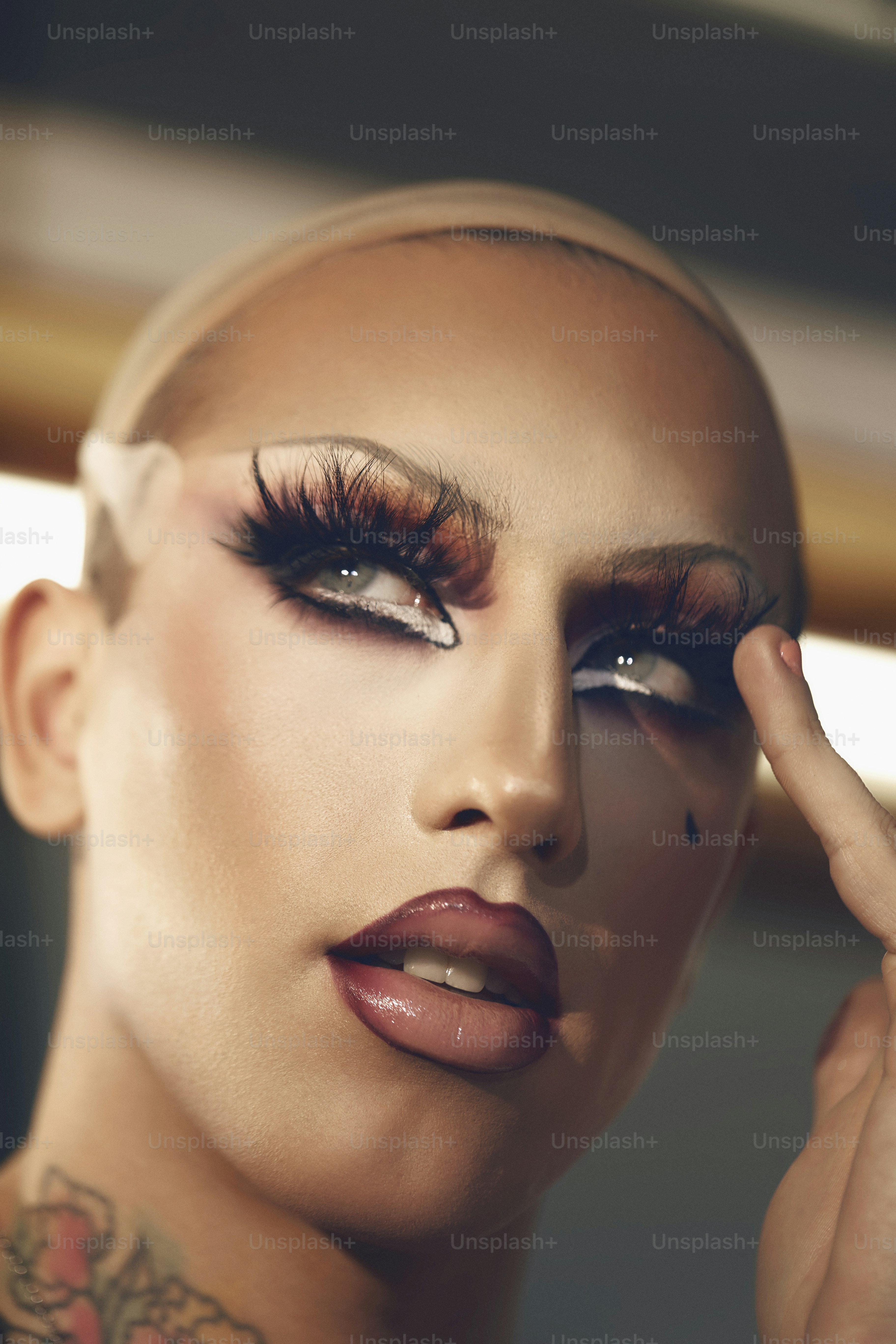 a close up of a person with makeup