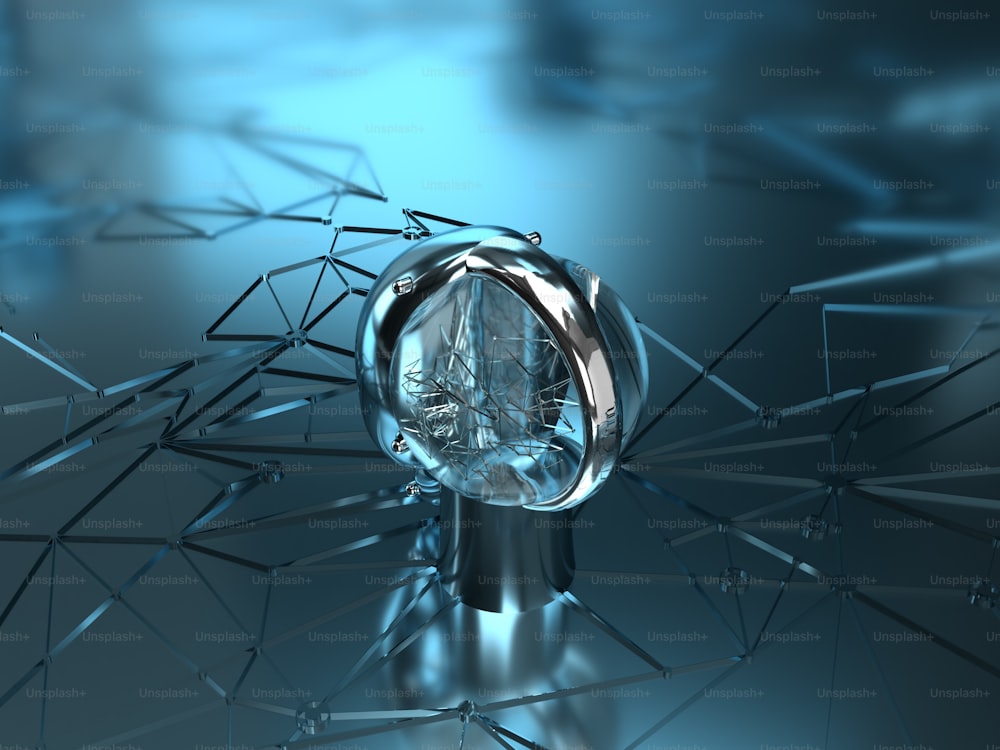 un objet métallique avec un diamant au milieu