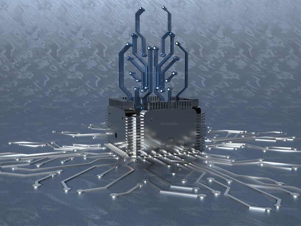 複数のワイヤが接続されたコンピュータプロセッサ