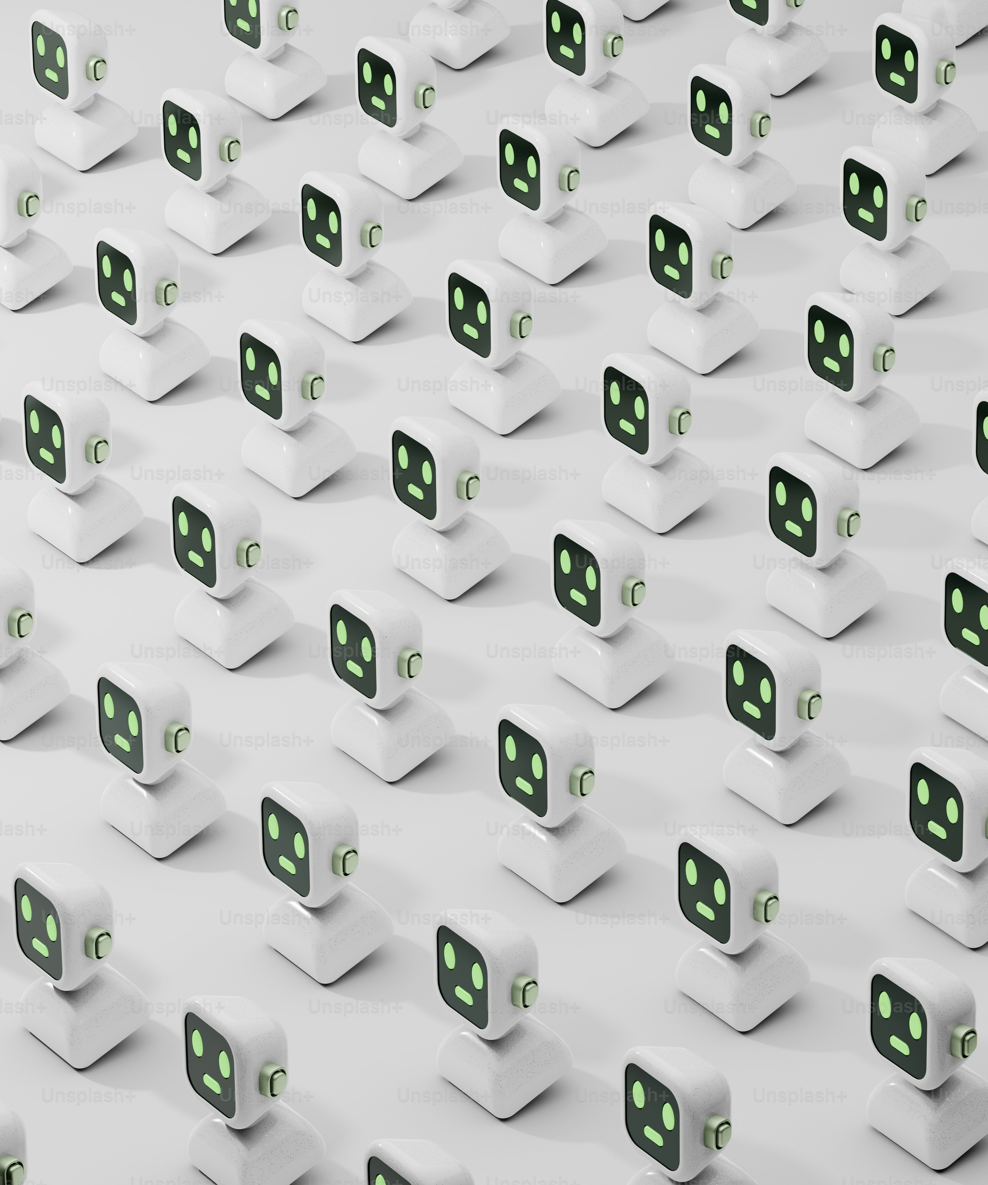 A large group of green and white objects photo – Artificial ...