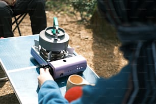 a person is playing a game of ping pong