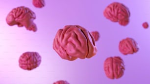 Un bouquet de boules roses flottant dans les airs