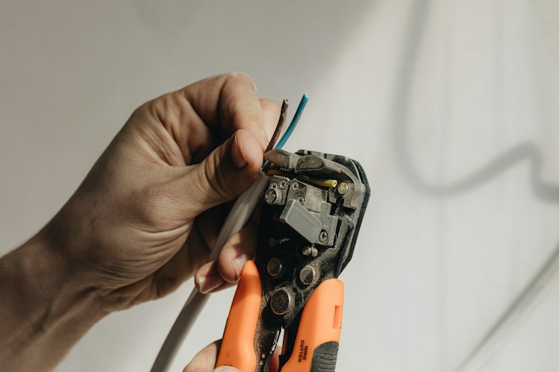 Electrical maintenance inspection during scheduled commercial building visit