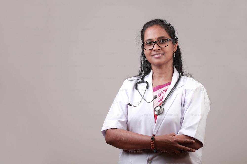 Portrait of a female Doctor of Indian origin