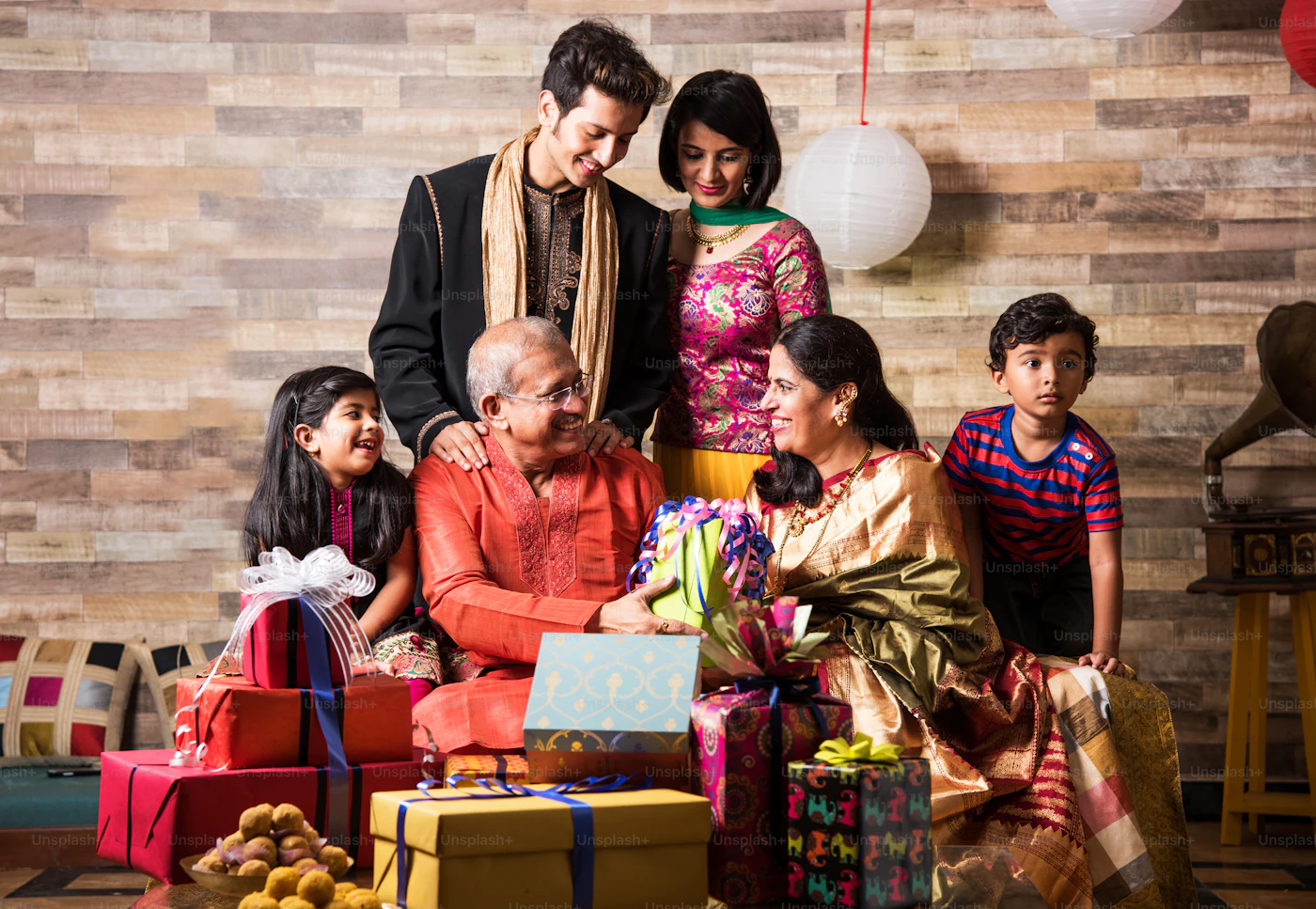 Three generations of an Indian family together