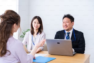 Business person having a meeting with a client