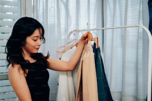 Young woman fitting at home