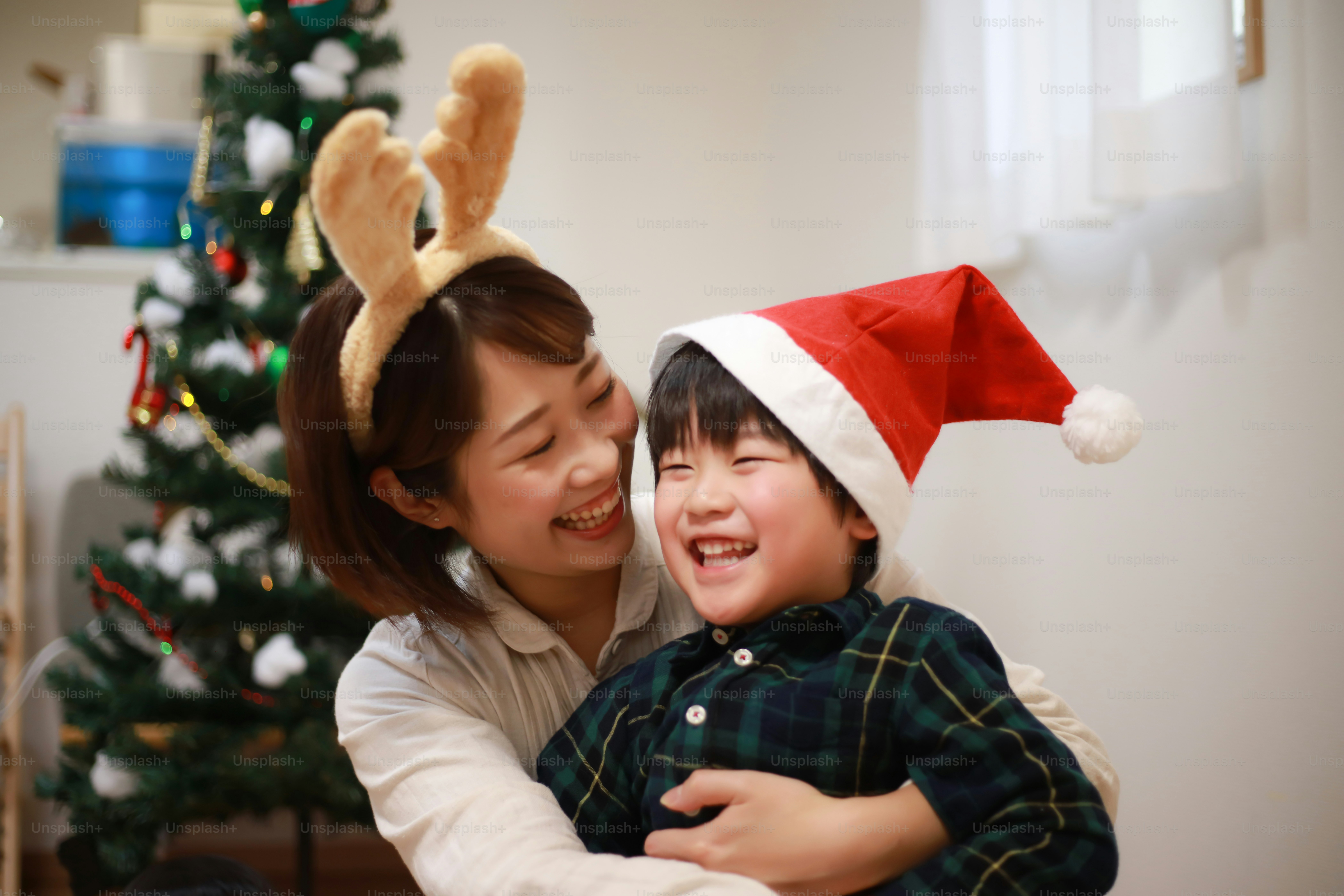 Smiley parent and child