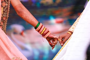 Photographie de cérémonie de mariage traditionnelle indienne