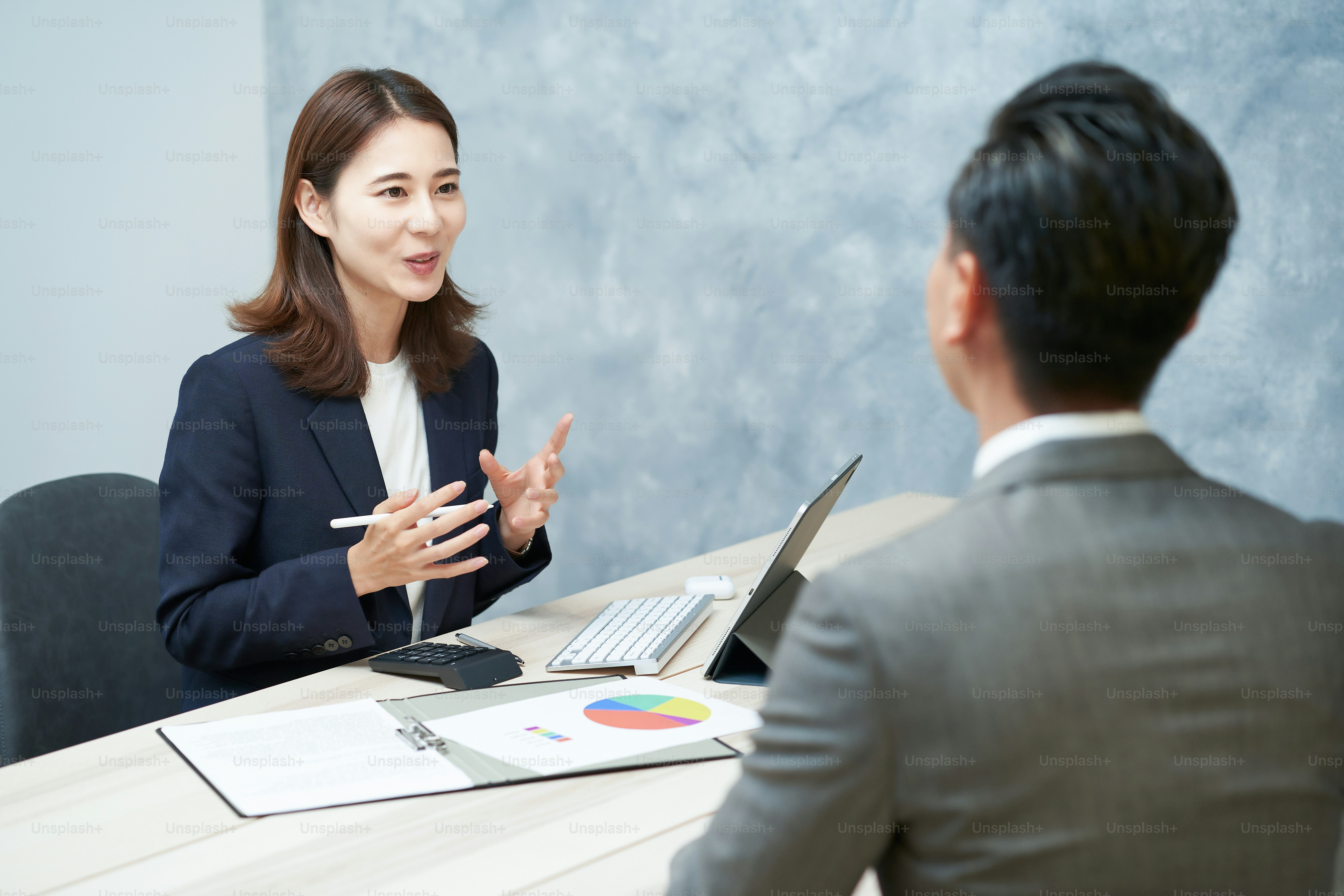 business woman giving a presentation in the office