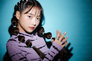Beauty portraits of young Asian women with cute make-up. Studio shot