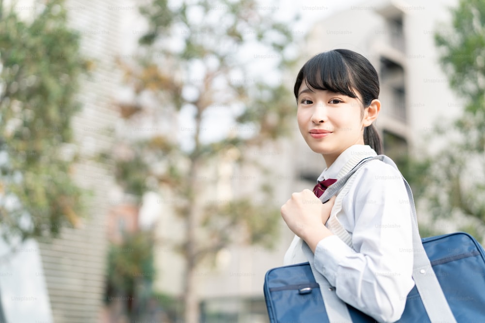 Portrait of an asian school girl.