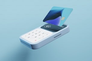 a cell phone with a credit card sticking out of it
