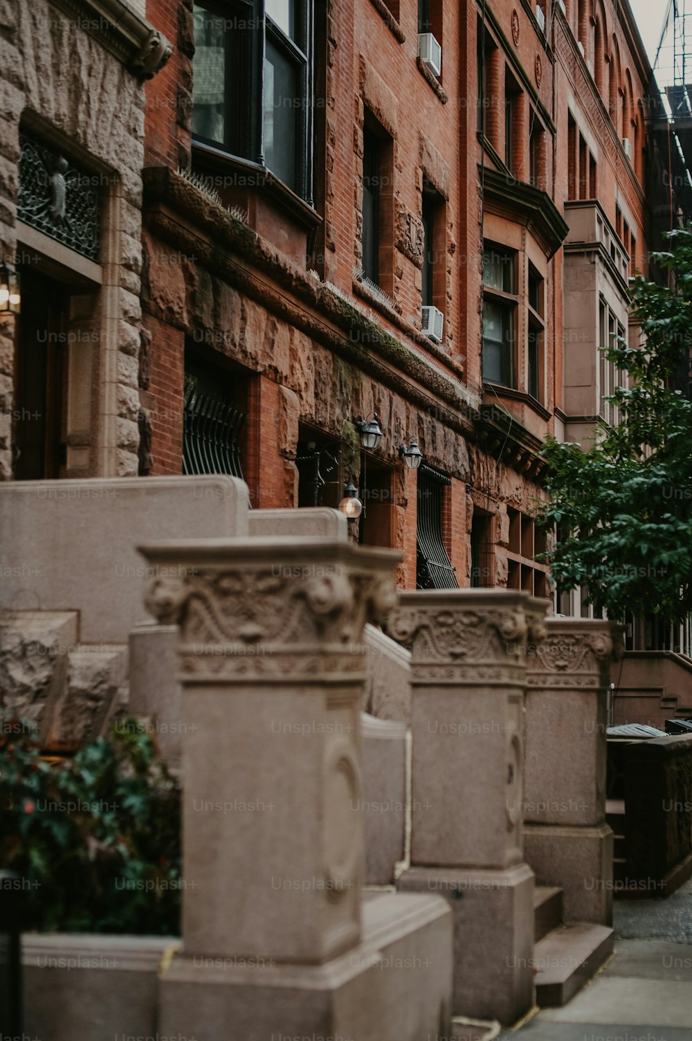 a row of buildings on a city street