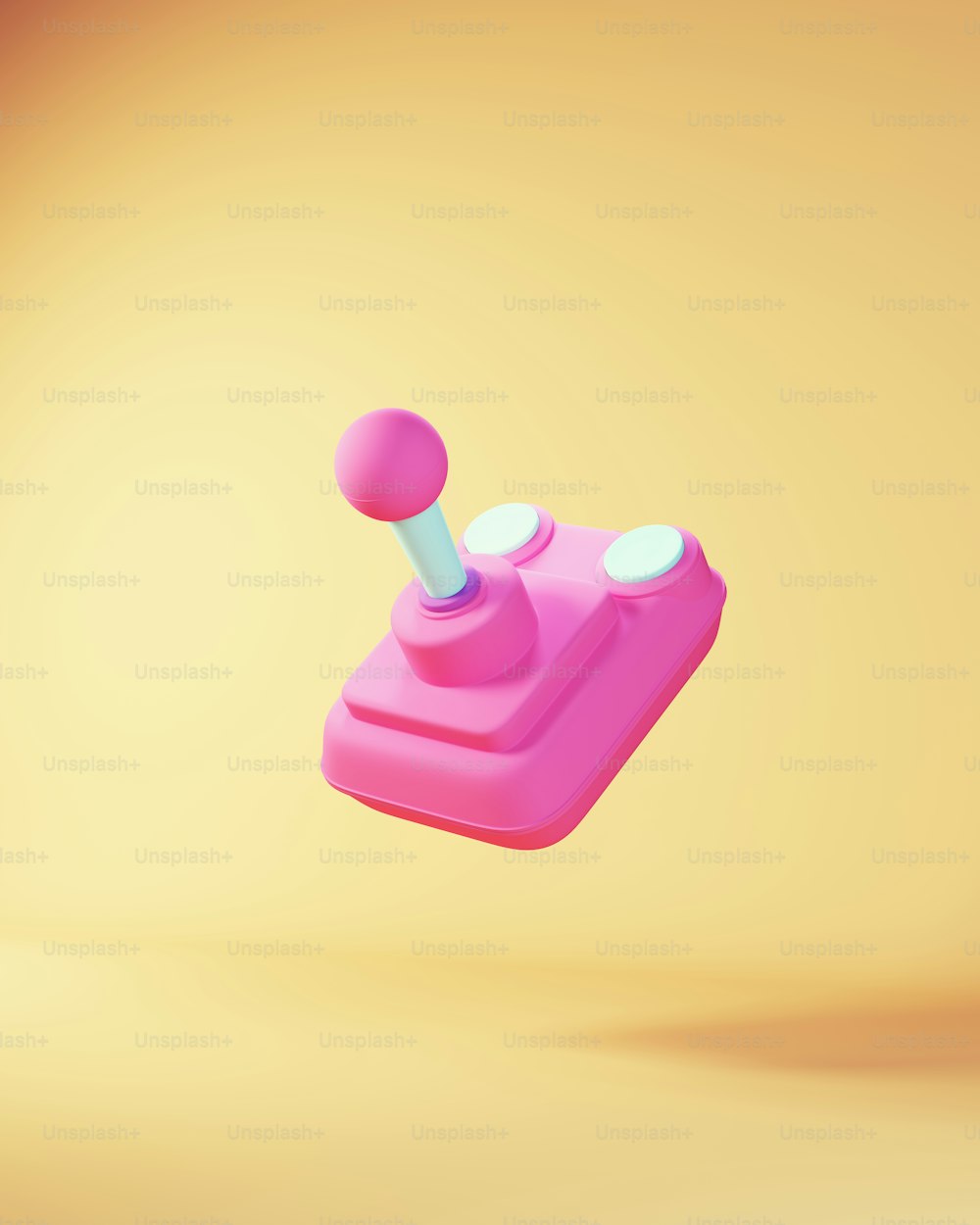 Blue Pink Retro Joystick Classic Gaming Controller 3d illustration render