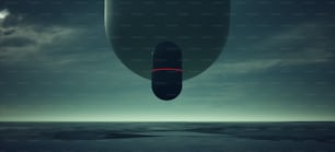 Alien Capsule Probe Droid AI Robot Noir Rouge Sci Fi Horreur Extra-Terrestrial Invaders 3d illustration rendu