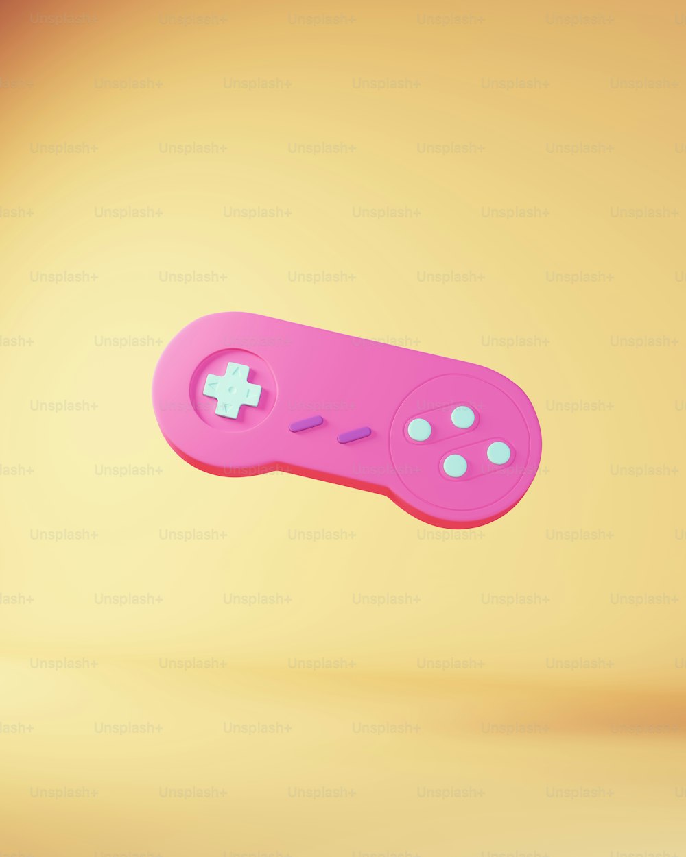 Pink Blau Videospiel-Controller Arcade Pad Klassische Industrie Gaming Industrie Industrie Peripherie-Zubehör 3D-Illustration Rendering