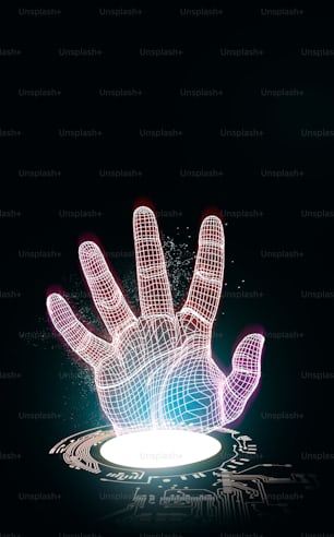 Digital hand on futuristic background with board circuit . Artificial intelligence concept .