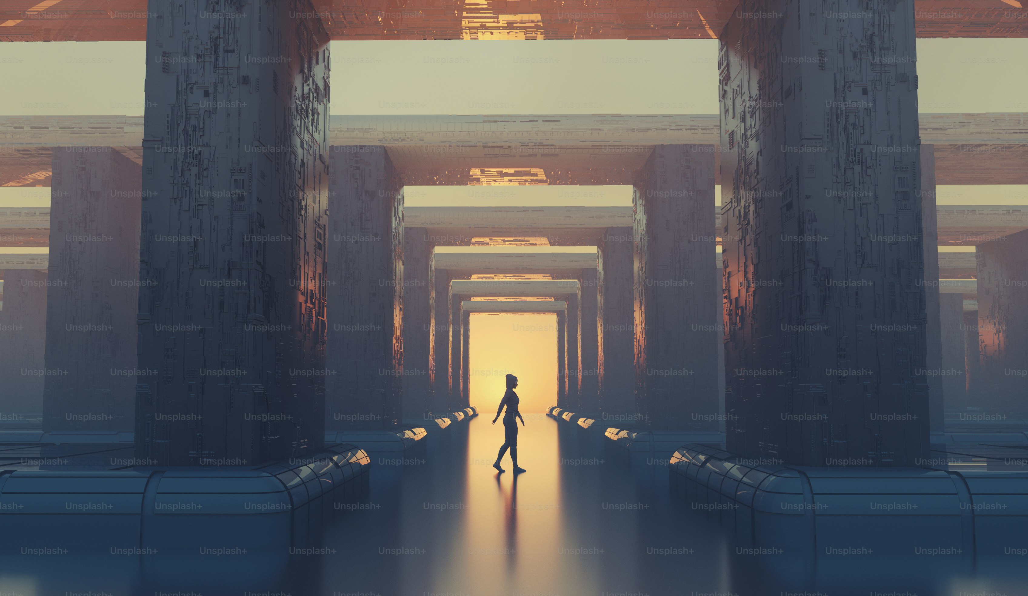 Portal Al Cielo. Ilustración De Fondo De La Ciencia Ficción De Fantasía.  Generado Por Ai Stock de ilustración - Ilustración de logro, ciencia:  269003394, image size:3000x1741