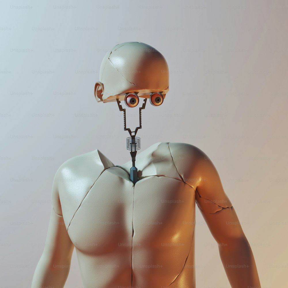 Abstract human body . futuristic and artificial intelligence concept . This is a 3d render illustration.