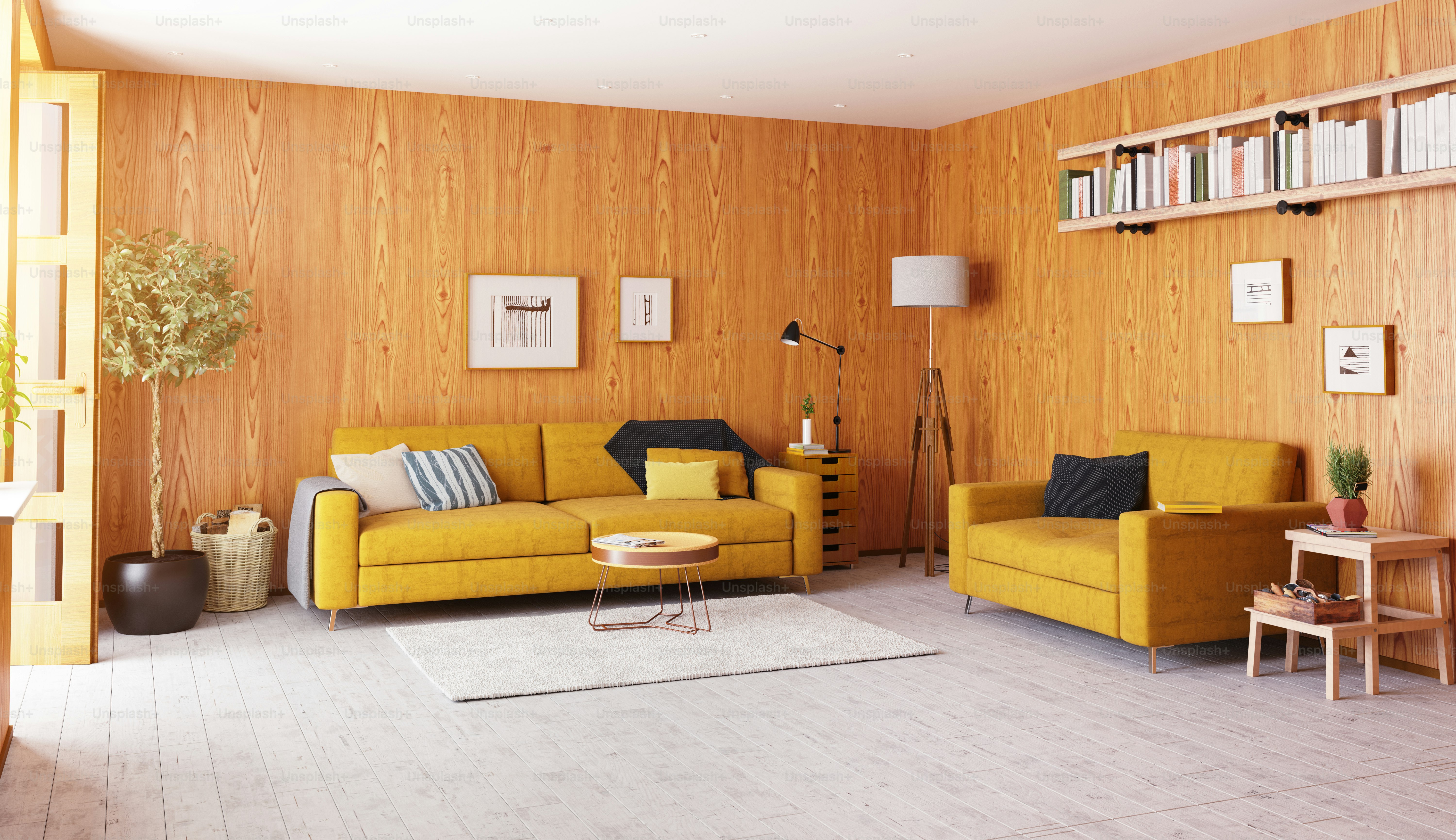 beautiful vintage interior. wooden walls concept