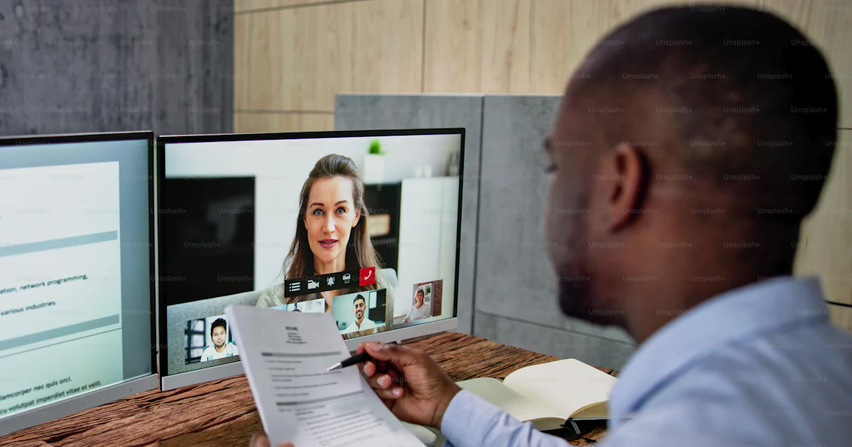 Online Video Conference Job Interview Meeting Call photo – Video call ...