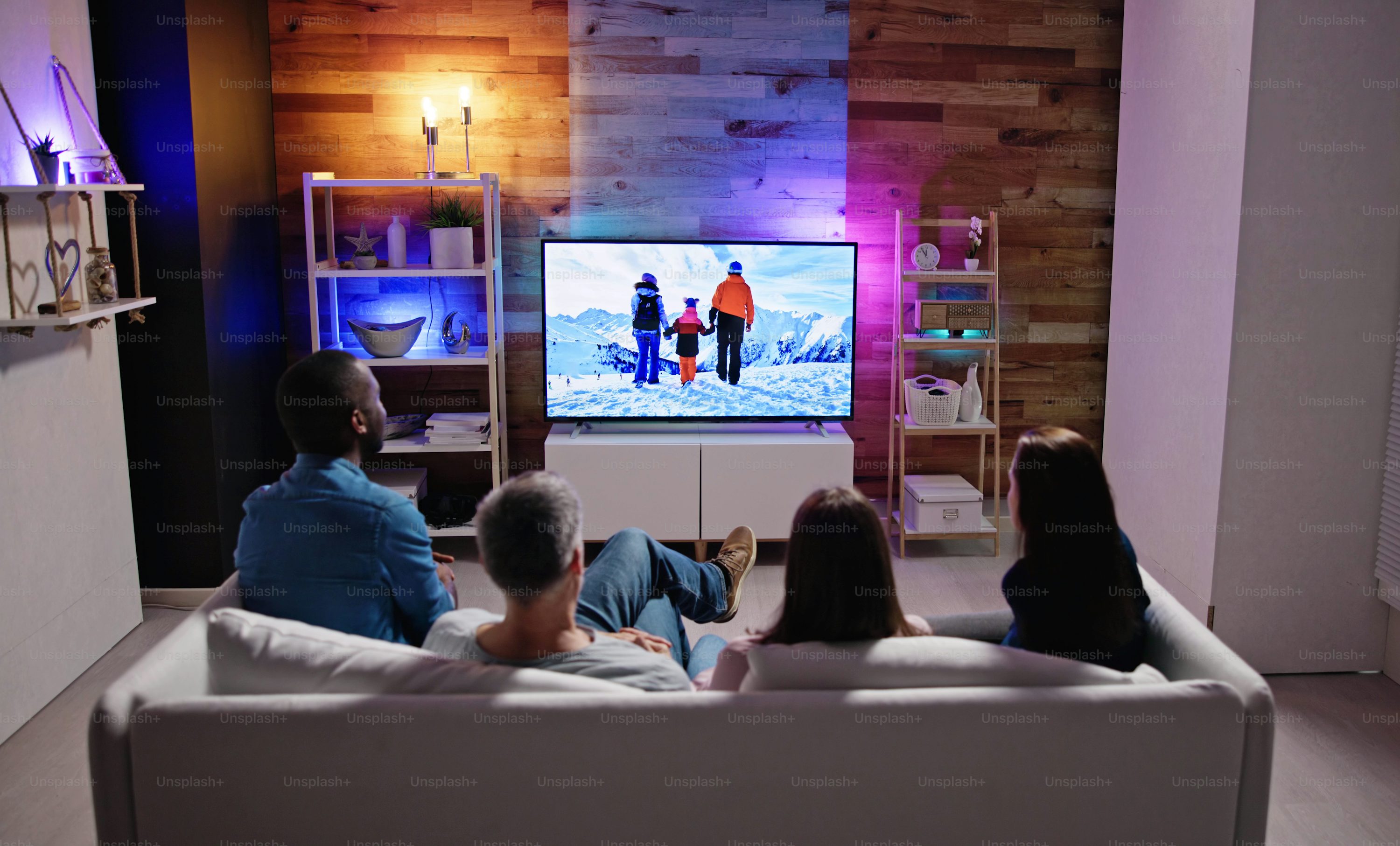Family enjoying IPTV service