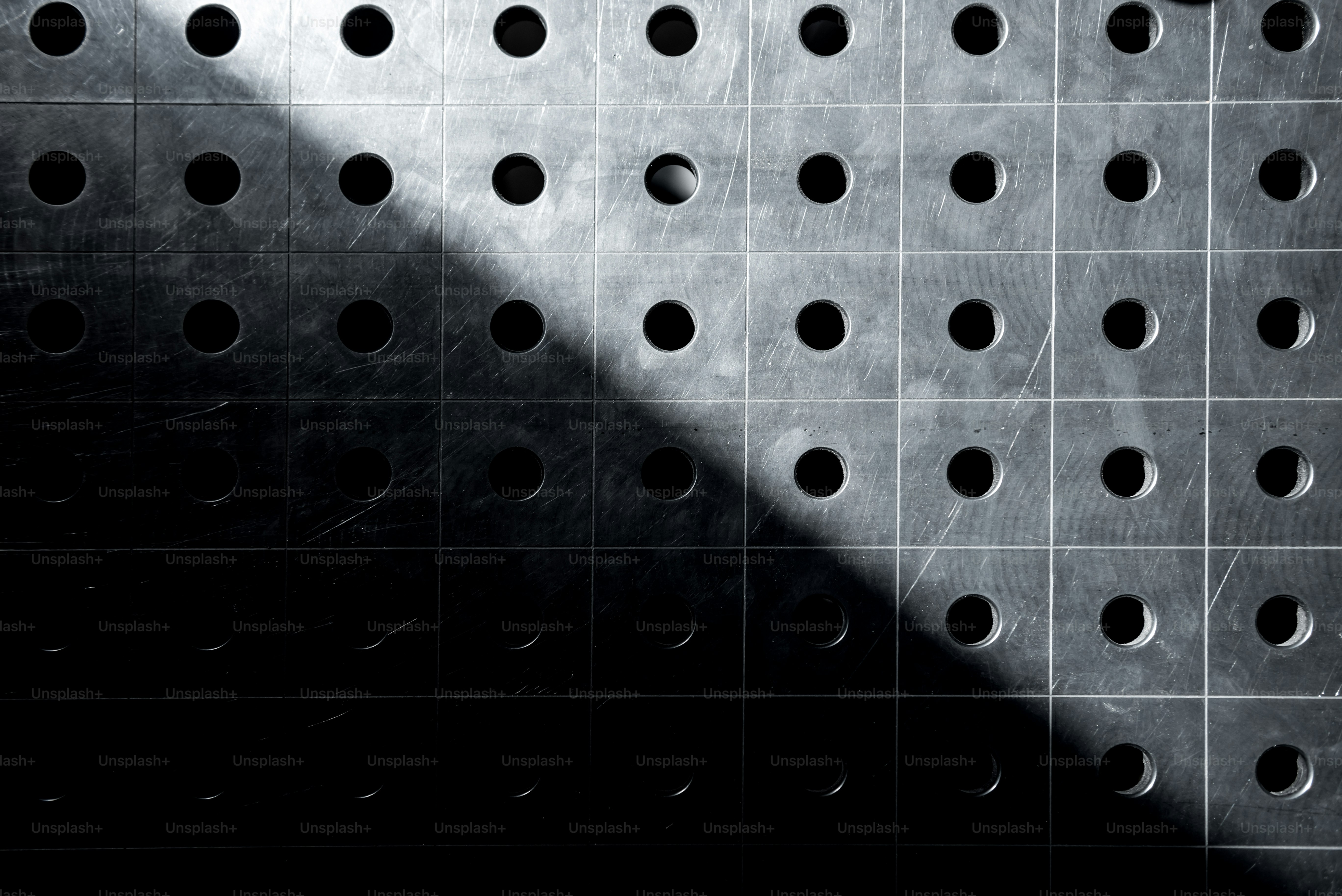 Metal welding table with mounting brackets at metal manufactory.