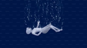 mental health Falling  women drowning sadness depression concept illustration painting